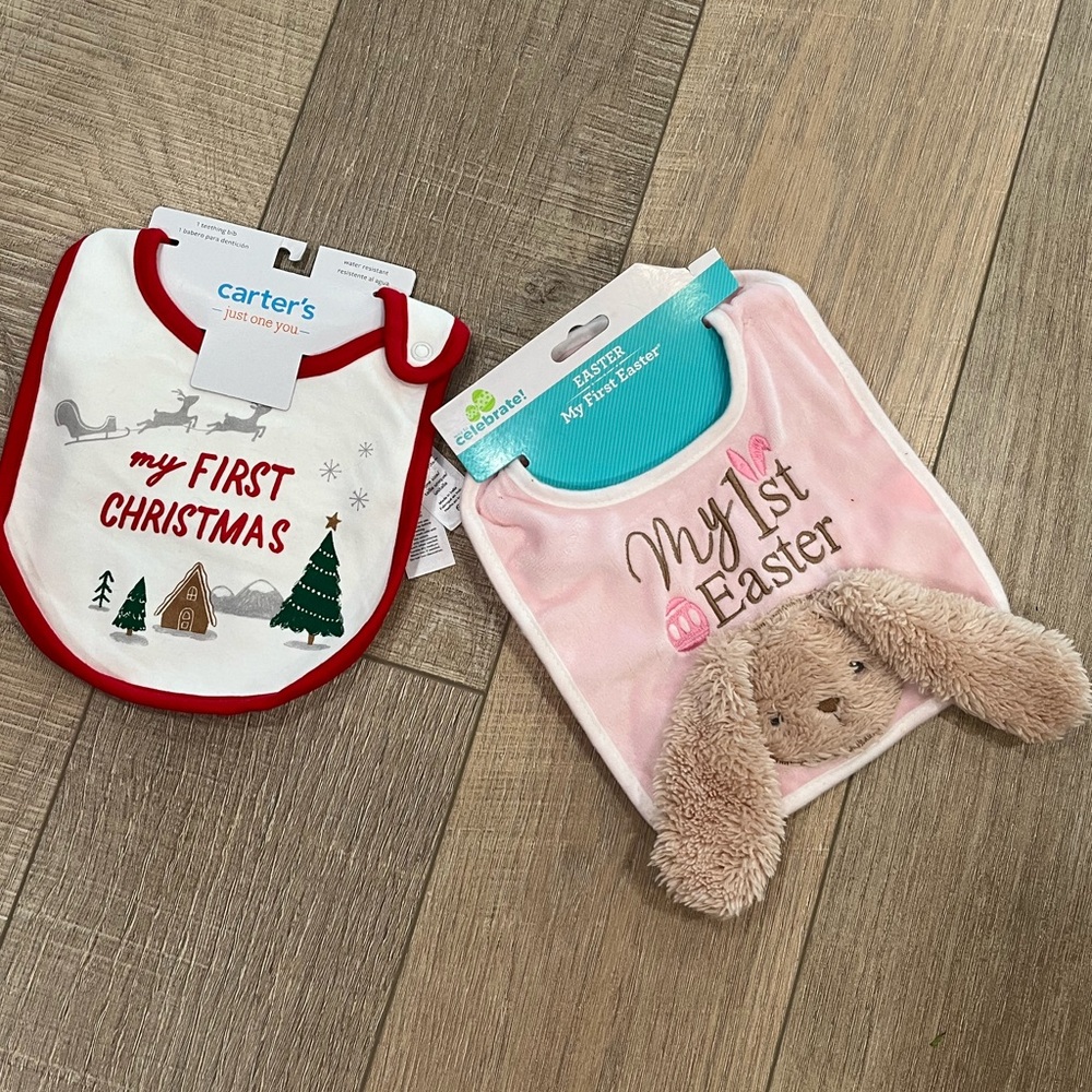 Carter's Red and Pink Baby Bibs Set Accessories